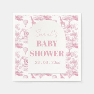 Pink Chinoiserie Toile de Jouy Baby Dusche Serviette