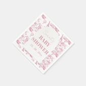 Pink Chinoiserie Toile de Jouy Baby Dusche Serviette (Ecke)