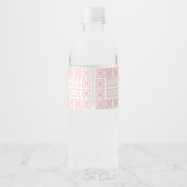 Pink Chinoiserie Trianon Vielen Dank Wasserflaschenetikett (Rückseite)