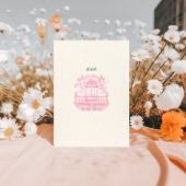 Pink Chinoiserie Vintage Blumenhochzeit Einladung