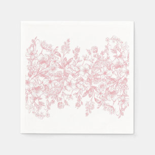 Pink Chinoiserie Vintages Blumendessert Serviette