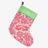 Pink Chintz Muster Großer Weihnachtsstrumpf (Vorderansicht (hängend))