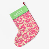 Pink Chintz Muster Großer Weihnachtsstrumpf (Rückseite (Hängend))