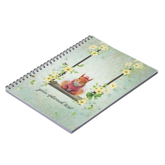 Pink Chipmunk auf Swing Spiral Foto Notebook Notizblock (Linke Seite)