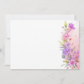 Pink Chipmunk Blooms Girl Baby Dusche Einladung (Rückseite)