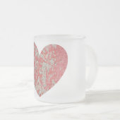 Pink Chippy Paint Heart Mattglastasse (VorderseiteRechts)