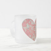 Pink Chippy Paint Heart Mattglastasse (Vorderseite Links)