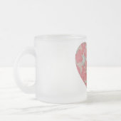Pink Chippy Paint Heart Mattglastasse (Links)