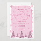 Pink Chirstmas Party Invitation Einladung (Vorne/Hinten)