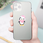 Pink Chistmas Penguin Aufkleber (Telefon)