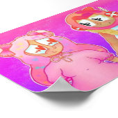 Pink Choco Cookie X Cotton Candy Cookie Poster (Ecke)