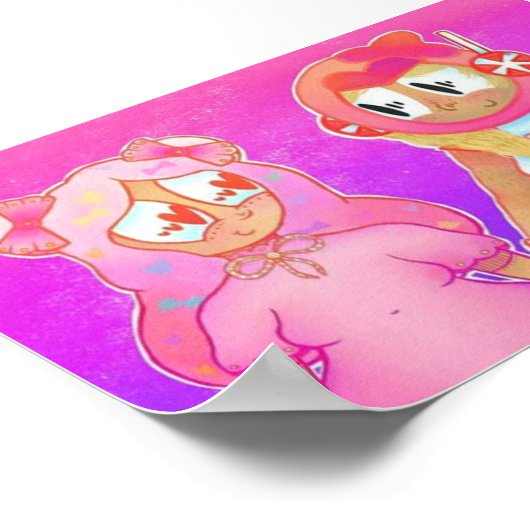 Pink Choco Cookie X Cotton Candy Cookie Poster (Ecke)
