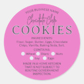 Pink Chocolate Chip Cookies Hütte Sticker (Vorderseite)