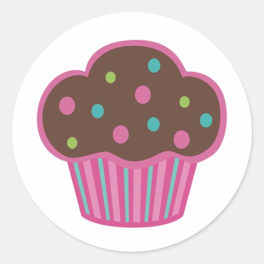 Pink Chocolate Cupcake Stickers (Vorderseite)