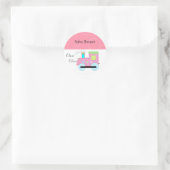 Pink Choo Choo Train Baby Dusche Runder Aufkleber (Tasche)