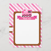 Pink Choo Choo Zug Vielen Dank Dankeskarte (Vorne/Hinten)