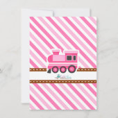 Pink Choo Choo Zug Vielen Dank Dankeskarte (Rückseite)