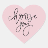 Pink "Choose Joy" Calligraphy Sticker (Vorderseite)