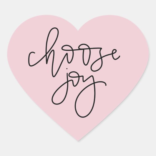 Pink "Choose Joy" Calligraphy Sticker (Vorderseite)