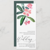 PINK CHRIST THORN CACTI BLOOM WATERCOLOR WEDD EINLADUNG (Vorne/Hinten)