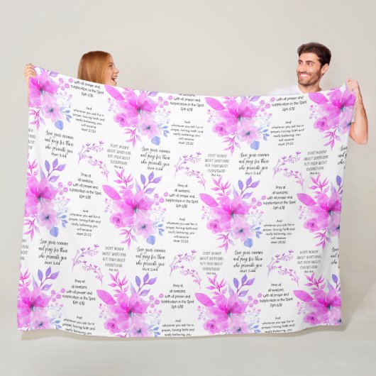 Pink Christlich PRAYER Fleecedecke (Beispiel)