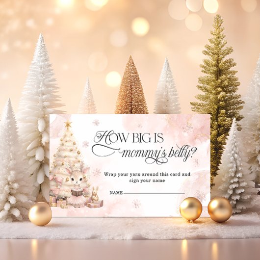 Pink Christmas Baby Deer Wie groß ist Mama's Bauch Begleitkarte