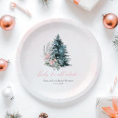 Pink Christmas Baby its cold outside Pappteller