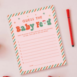 Pink Christmas Baby Shooter Baby Food Game Card Einladung