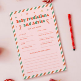 Pink Christmas Baby Shower Baby Predictions Spiel