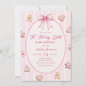 Pink Christmas Baby Shower Invitation Einladung (Vorderseite)