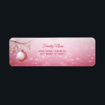 Pink Christmas Ball Rücksendeadresse<br><div class="desc">Schönes,  rosa Weihnachtsball Rücksendetikett</div>
