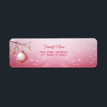 Pink Christmas Ball Rücksendeadresse<br><div class="desc">Schönes,  rosa Weihnachtsball Rücksendetikett</div>
