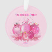 Pink Christmas Balls Ornament (Vorderseite)