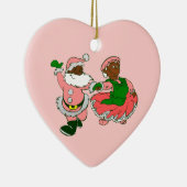  pink christmas black santa claus wife  keramik ornament (Rechts)