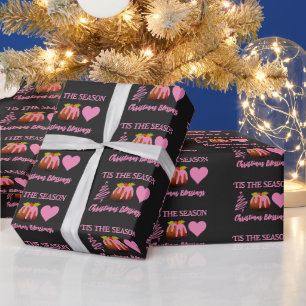Pink CHRISTMAS BLESSINS Geschenkpapier