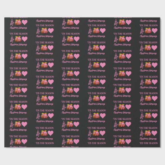 Pink CHRISTMAS BLESSINS Geschenkpapier (Flach)
