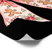 Pink Christmas Bow Coquette Xmas Gingerbrei Frauen Poster (Ecke)