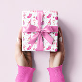 Pink Christmas Bow & Snowflake Wrapping Paper Geschenkpapier