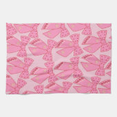 Pink Christmas Bows Geschirrtuch (Horizontal)