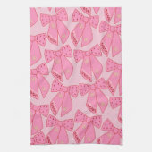 Pink Christmas Bows Geschirrtuch (Vertikal)