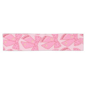 Pink Christmas Bows Kurzer Tischläufer (Horizontal)