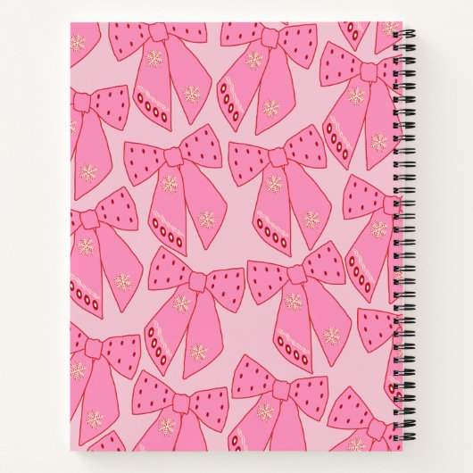 Pink Christmas Bows Notizblock (Rückseite)
