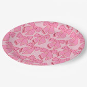 Pink Christmas Bows Pappteller (Schrägansicht)