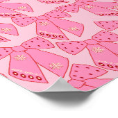 Pink Christmas Bows Poster (Ecke)