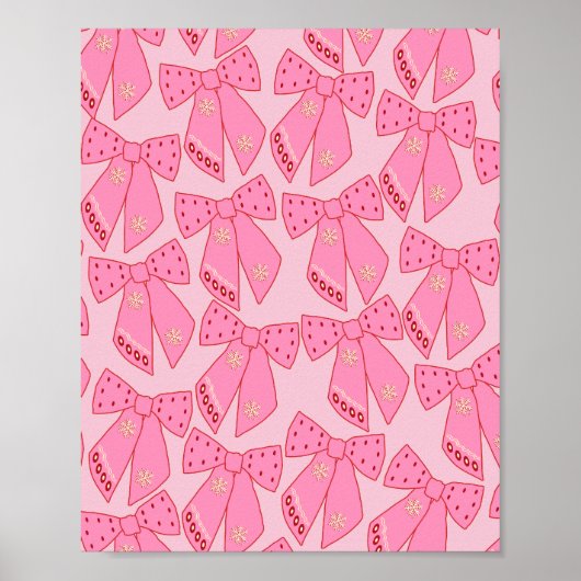 Pink Christmas Bows Poster (Vorne)