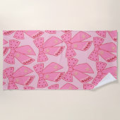 Pink Christmas Bows Strandtuch (Vorderseite)
