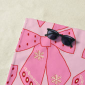 Pink Christmas Bows Strandtuch (Beispiel)