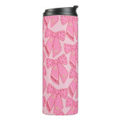 Pink Christmas Bows Thermosbecher (Nach links gedreht)