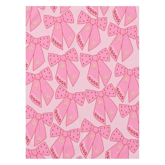 Pink Christmas Bows Tischdecke (Vorderseite)