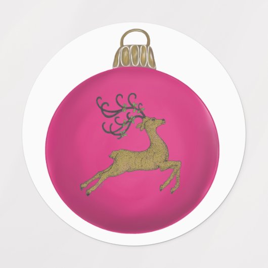 PINK CHRISTMAS BUBBLE ETIKETTEN (Design 2)